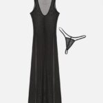 Sexy See Through Deep V Neck Lingerie Dress